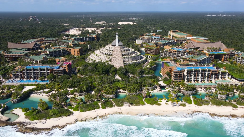 Hotel Xcaret Mexico and Xcaret Arte resort complex on the Riviera Maya coast
