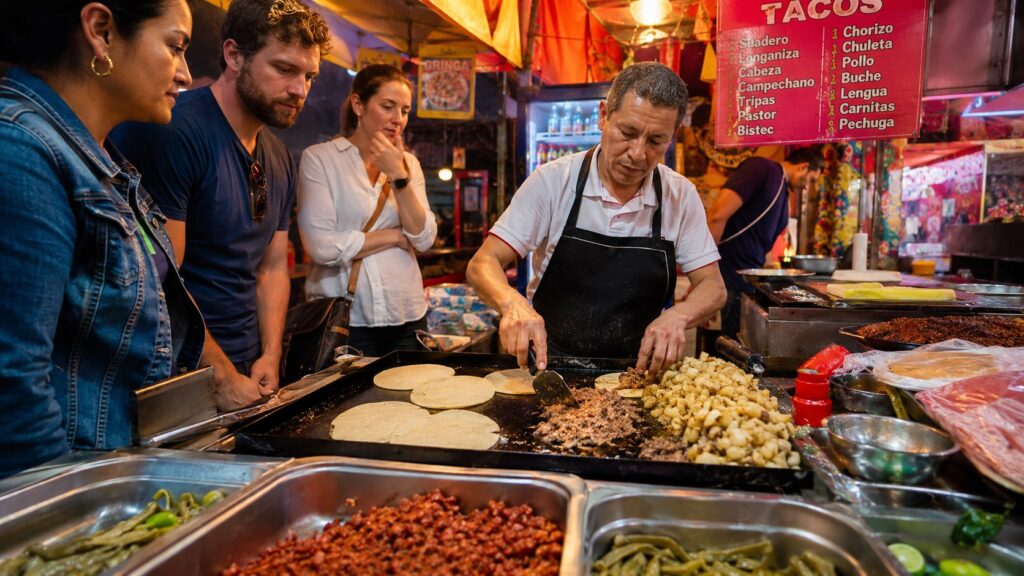 Mexico City street food tour taco stand
