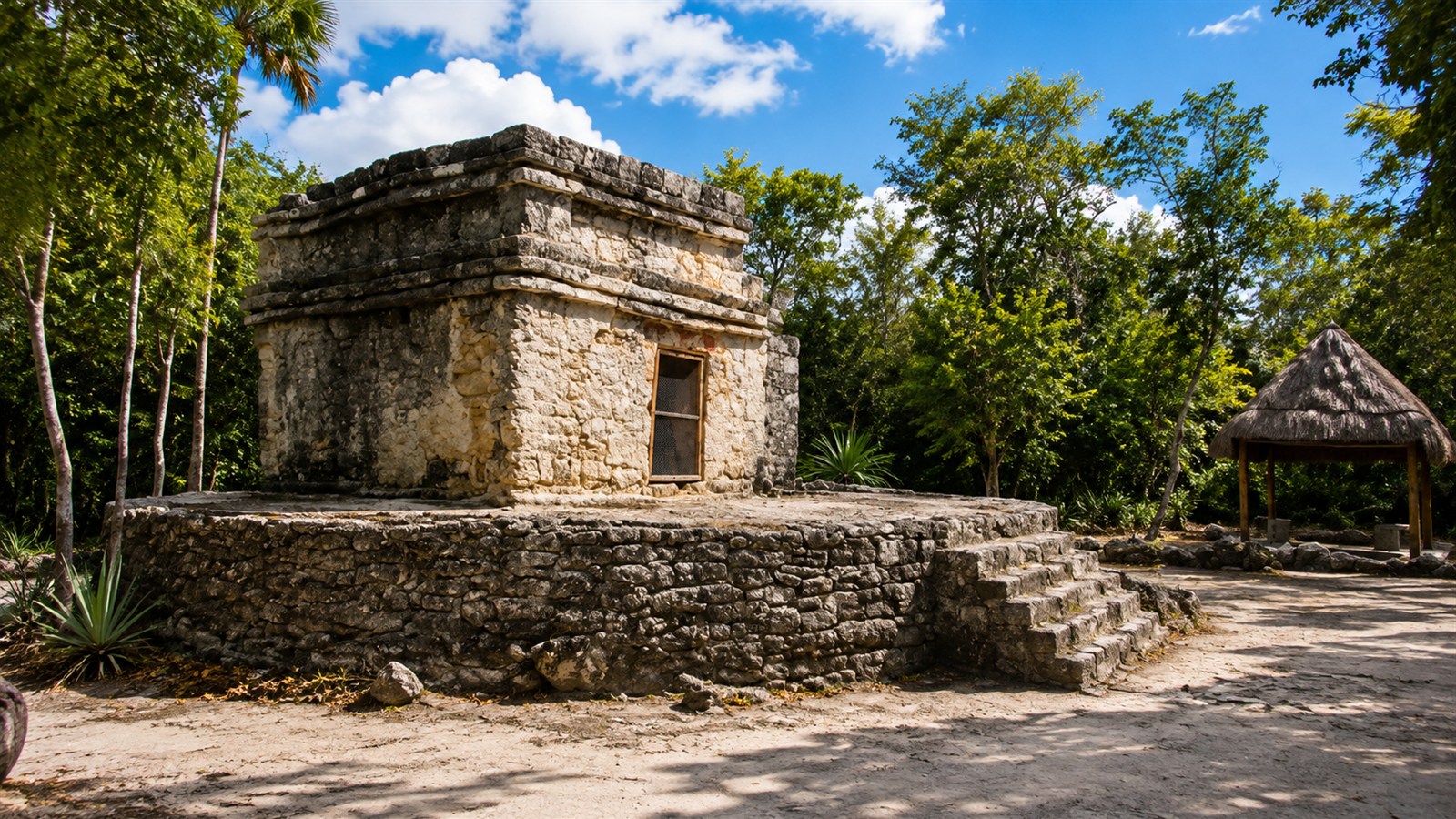 Maya stone structure at the San Gervasio archaeological site in Cozumel